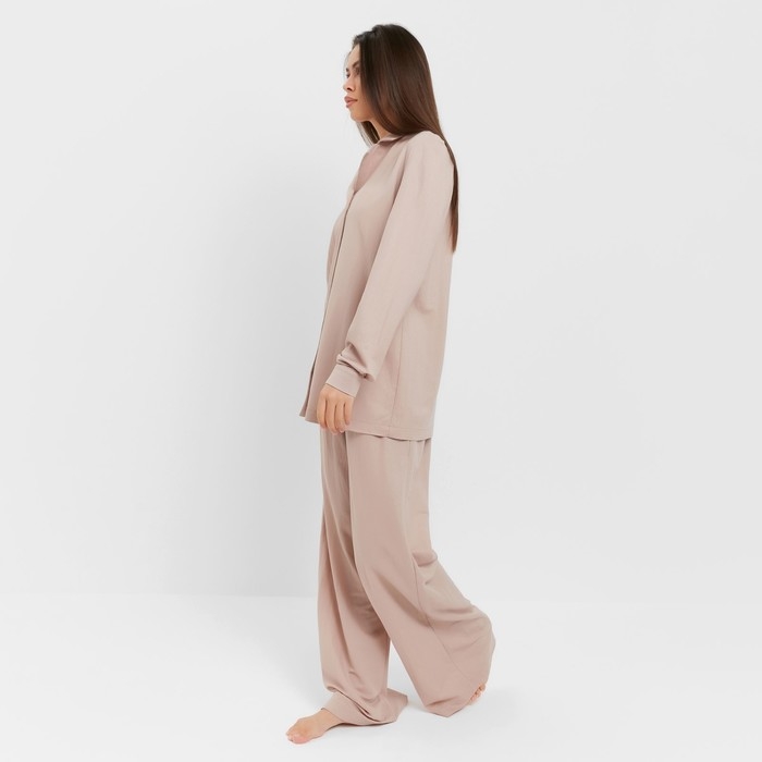 Комплект женский (рубашка, брюки, топ) KAFTAN Комплект женский (рубашка, брюки, топ) KAFTAN "Base" р. 42, пудровый