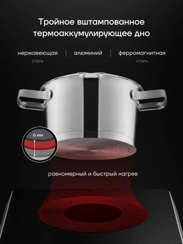 Кастрюля с крышкой Loretto-20C 3 литра