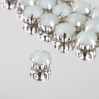 Стразы пришивные &laquo;Круг&raquo;, в оправе, d = 10 мм, 20 шт, цвет белый опал