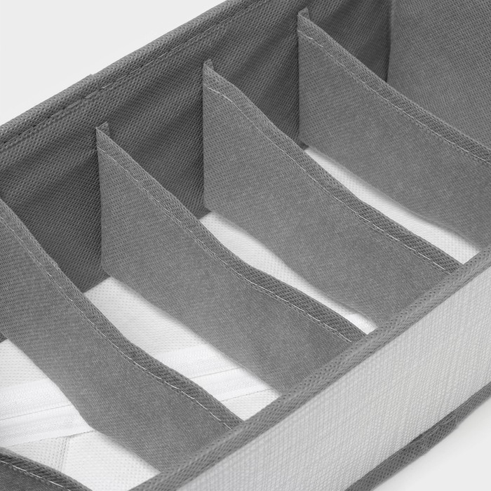 Органайзер для хранения белья &laquo;Нить&raquo;, 6 ячеек, 32,5&times;15,5&times;10 см, цвет серый