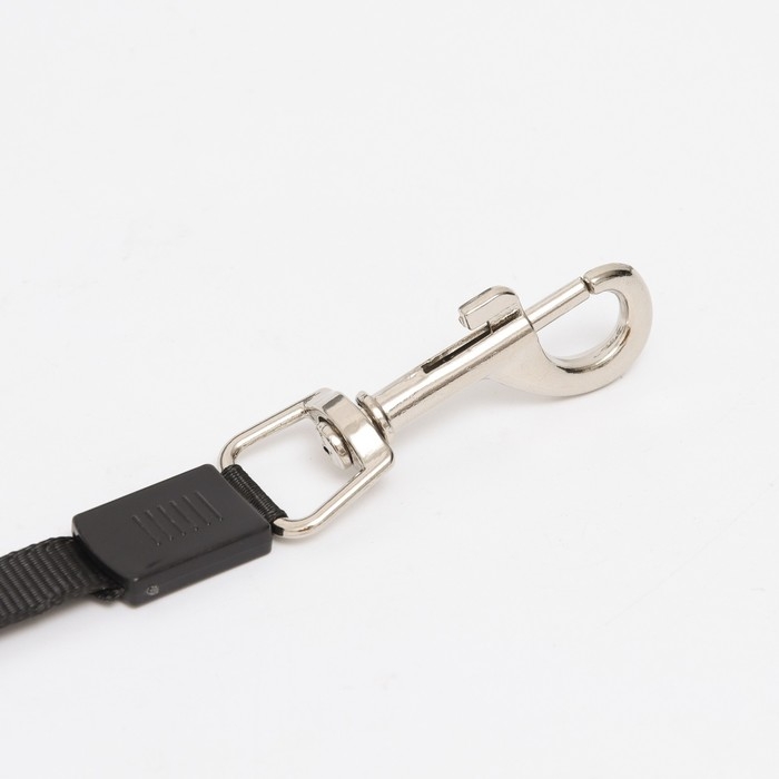 Рулетка с поводком-лентой, резиновая ручка, 5 м, вес животного до 15 кг, белая с орнаментом