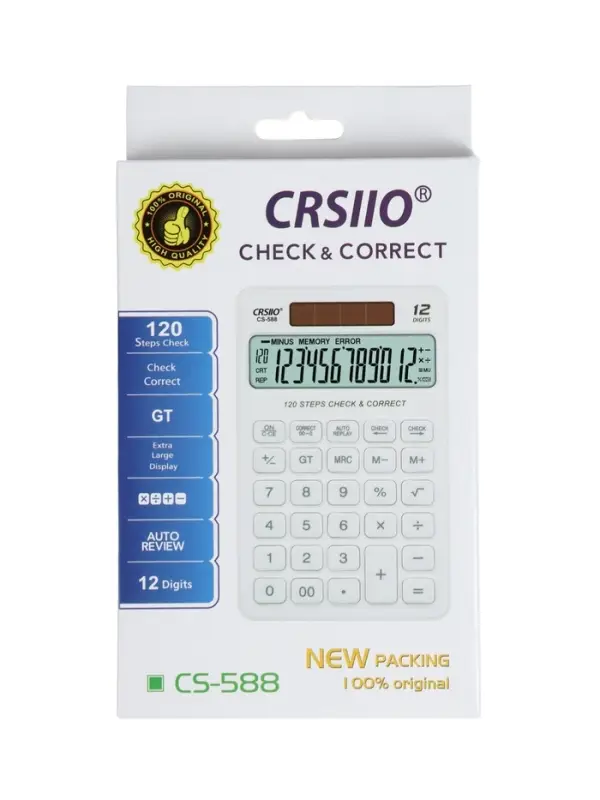 Калькулятор настольный 12-разрядный CS-588, корпус розовый