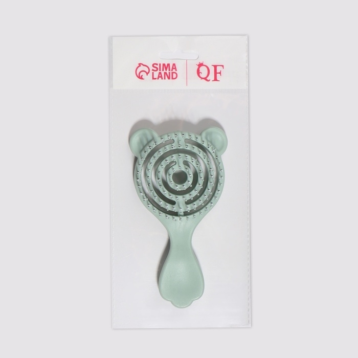 Расчёска массажная, вентилируемая, 13,5 &times; 7,5 см, цвет зелёный