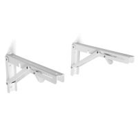 Кронштейн складной для столов и полок ТУНДРА, 2 шт., длина 250 мм, сталь, цвет белый