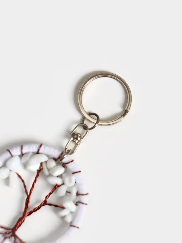 Брелок ловец снов "Древо" 19 см, цв. белый