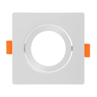 Светильник встраиваемый, поворотный, под лампу MR16, пластик, квадрат, пластик, белый