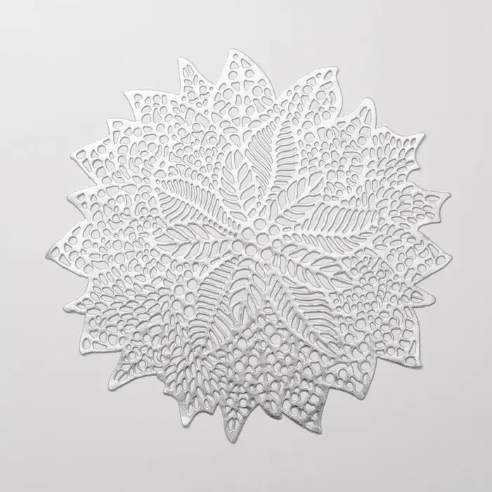 Салфетка сервировочная на стол &laquo;Венеция&raquo;, d=38 см, цвет серебряный