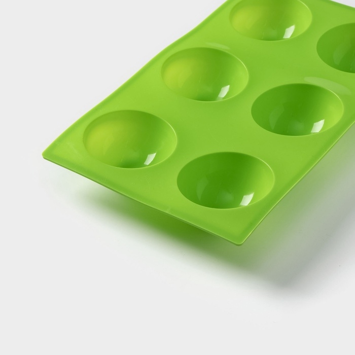 Форма для выпечки Доляна &laquo;Фигуры. Полусфера&raquo;, силикон, 27&times;18&times;3,5 см, 6 ячеек (7&times;7&times;3,5 см), цвет МИКС