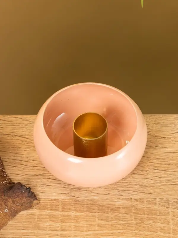 Подсвечник на 1 свечу на магнитах "Пудровый розовый" 7,5х7,5х3,5 см