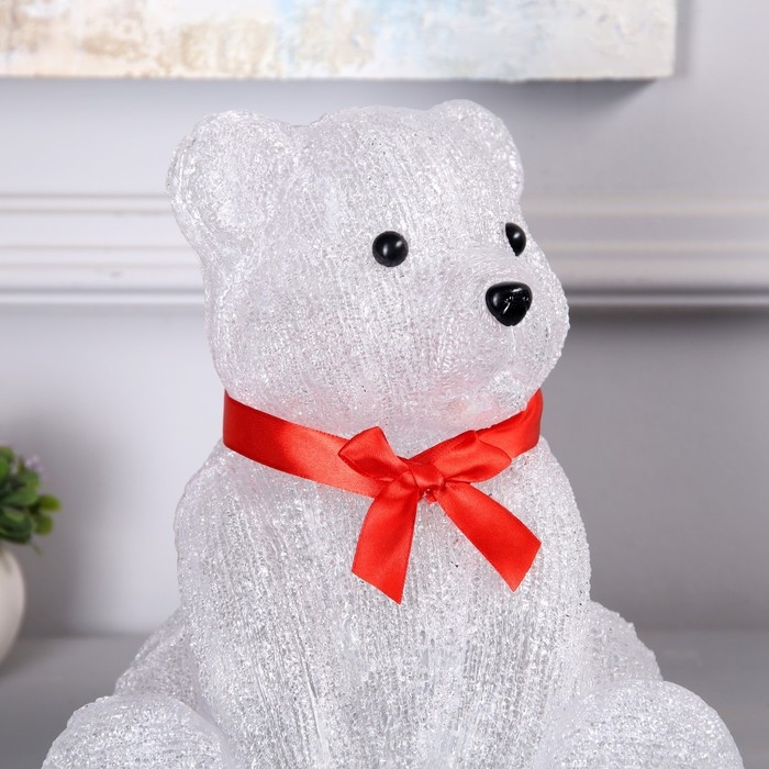 Светодиодная фигура &laquo;Мишка&raquo; 25 &times; 26 &times; 23 см, акрил, 50 LED, батарейки АА &times; 2 (не в комплекте), свечение белое