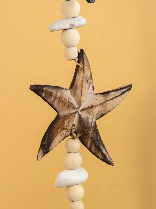 Подвеска декоративная &laquo;Звёздочки&raquo;, 13&times;3&times;100 см, дерево, камень, коричневая