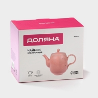 Заварочный чайник Доляна &laquo;Коралл&raquo;, 600 мл, фарфор, розовый