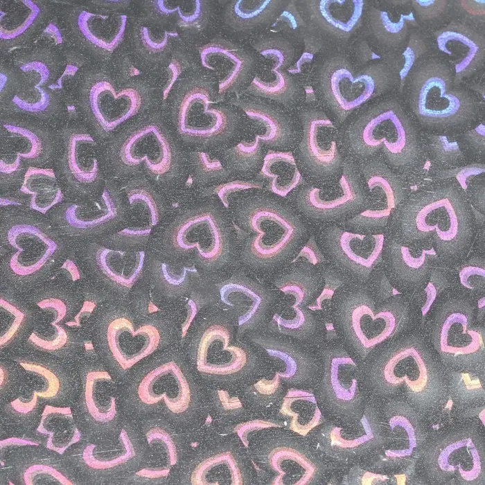 Пленка голографическая, &laquo;Сердечки&raquo;, красная, 70 см &times; 1 м