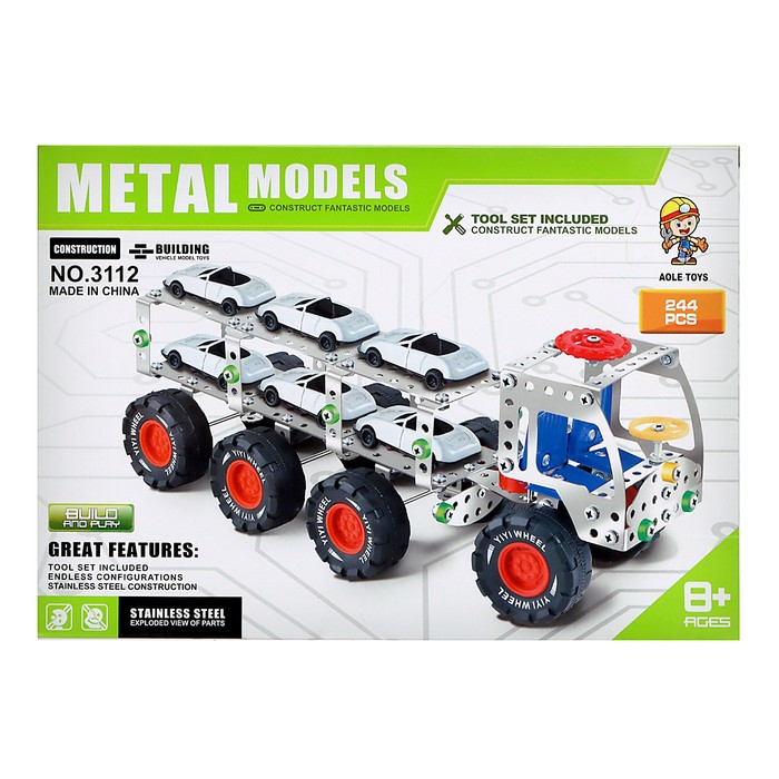 Конструктор металлический &laquo;Автовоз&raquo;, 244 детали