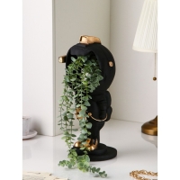 Подставка для мелочей &laquo;Астронавт&raquo;, полистоун, 44 см, цвет чёрный матовый