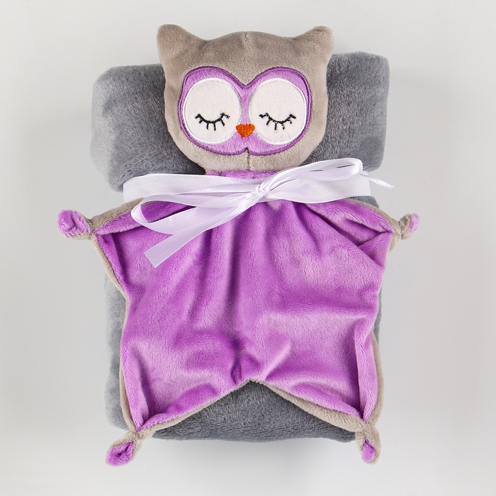 Набор подарочный: Комфортер 27 см + плед 71х125 см, &laquo;Сова&raquo;