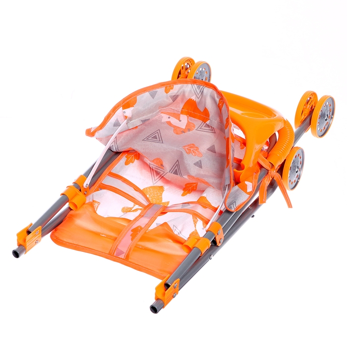 Коляска летняя для кукол &laquo;Лисички&raquo;, металлический каркас, столик