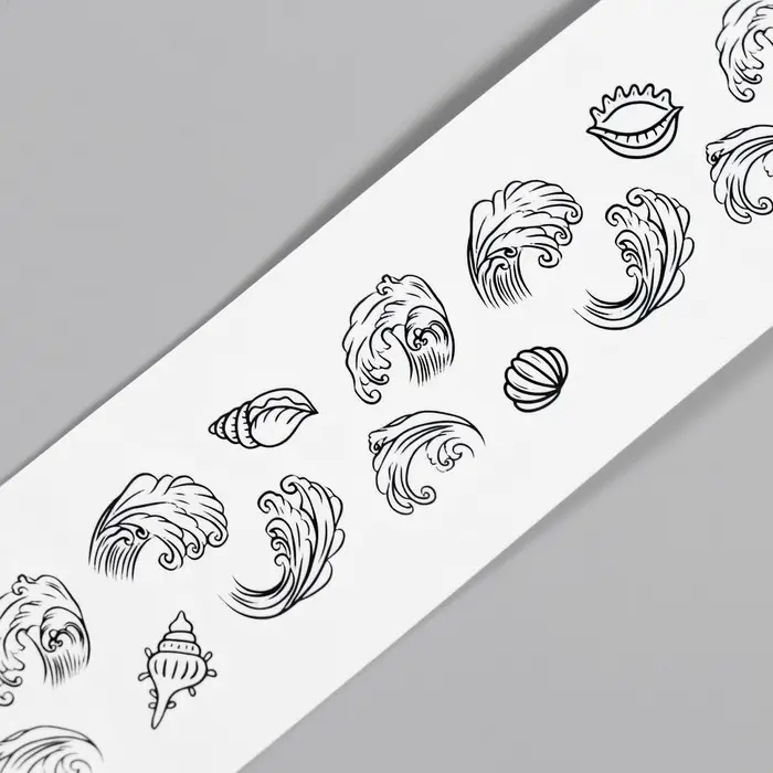 Переводная тату на тело чёрная &laquo;Браслет. Ракушки&raquo;, 20&times;3 см