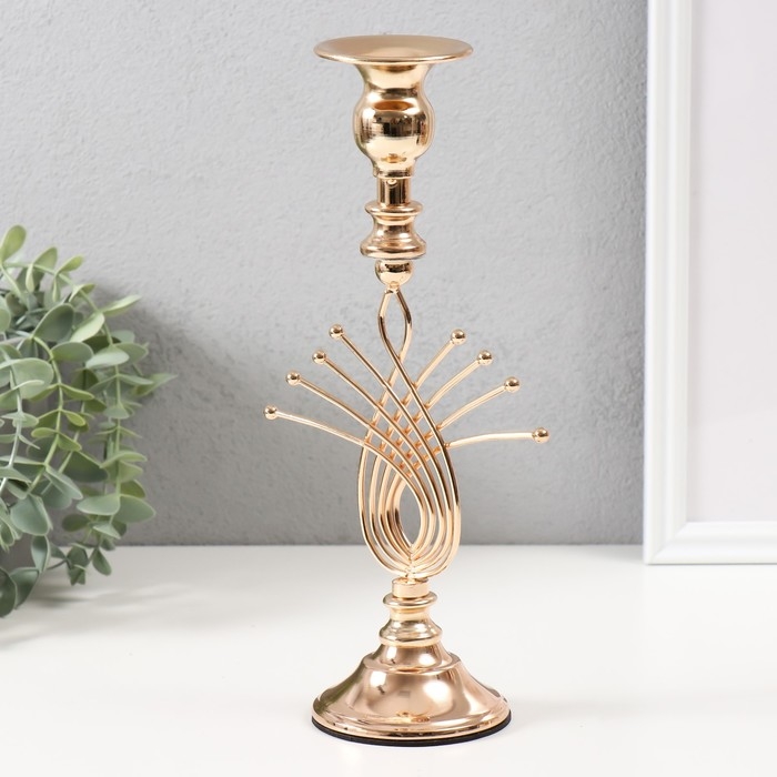 Подсвечник металл на 1 свечу "Золотое сечение" d=2-6 см 8х8х27 см