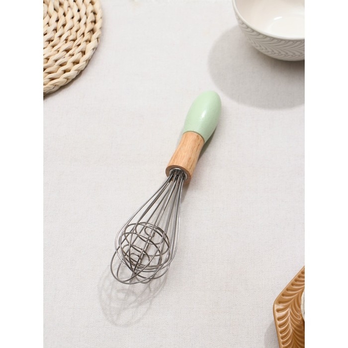 Венчик для взбивания Доляна &laquo;Камея&raquo;, 25&times;5,5 см, цвет зелёный