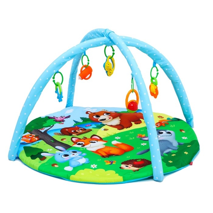 Развивающий коврик с дугами &laquo;Лесные зверята&raquo;, 85х85 см, Крошка Я,