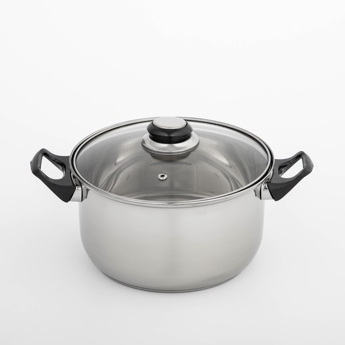 Кастрюля из нержавеющей стали Доляна «Чёрная ночь», 3 л, с крышкой Кастрюля из нержавеющей стали Доляна «Чёрная ночь», 3 л, с крышкой