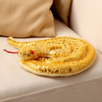 Мягкая игрушка &laquo;Змея&raquo;, цвет жёлтый, с золотыми вставками, 80 см