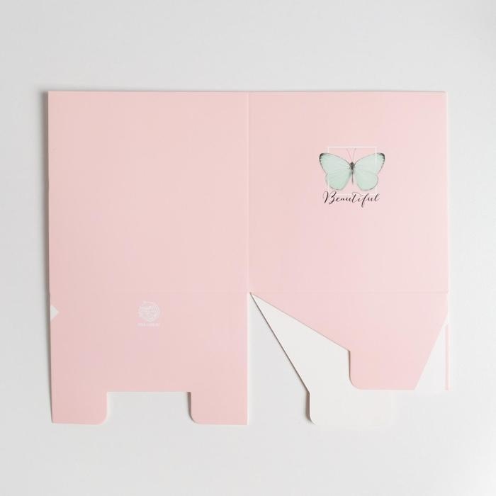 Коробка подарочная для цветов с PVC крышкой, упаковка, «Beautiful», 12 х 12 х 12 см Коробка подарочная для цветов с PVC крышкой, упаковка, «Beautiful», 12 х 12 х 12 см