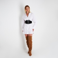 Ремень женский, ширина 12 см, на молнии, цвет чёрный