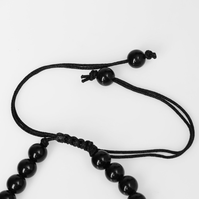 Браслет унисекс &laquo;Шамбала&raquo; скорпион, цвет чёрный с чёрным металлом, шар №8, d=7 см