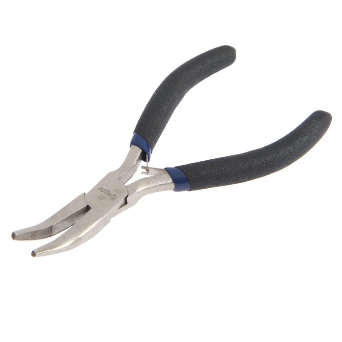Длинногубцы изогнутые ТУНДРА mini, никелированные, обрезиненные рукоятки, 125 мм Длинногубцы изогнутые ТУНДРА mini, никелированные, обрезиненные рукоятки, 125 мм