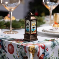 Светодиодная фигура &laquo;Бронзовый фонарь с котиками&raquo; 5 &times; 12 &times; 5 см, пластик, батарейки AG13х3 (в комплекте), свечение тёплое белое