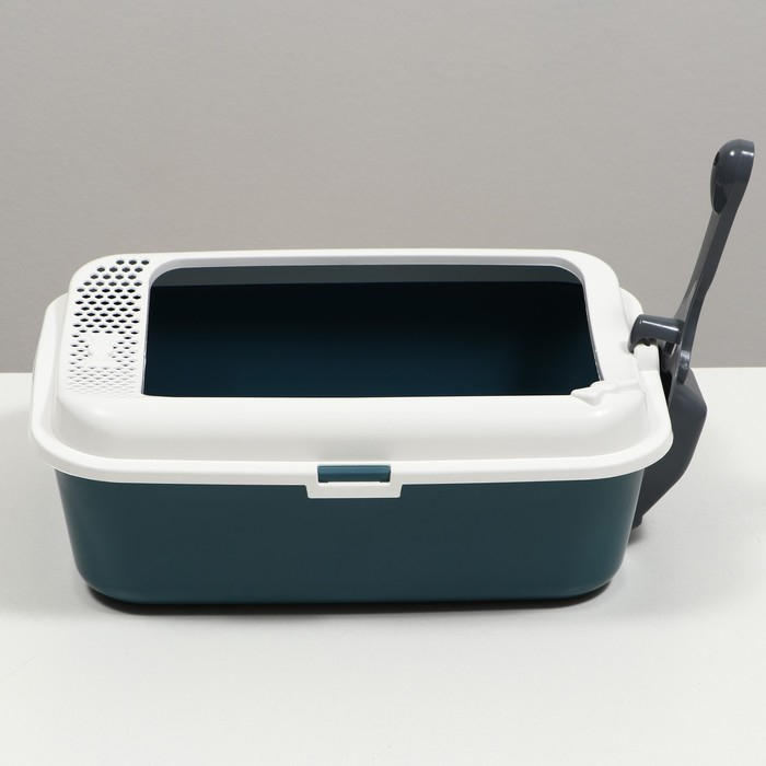 Туалет Сима с бортом + совок-микс 30 х 39 х 13,5 см серый FIX