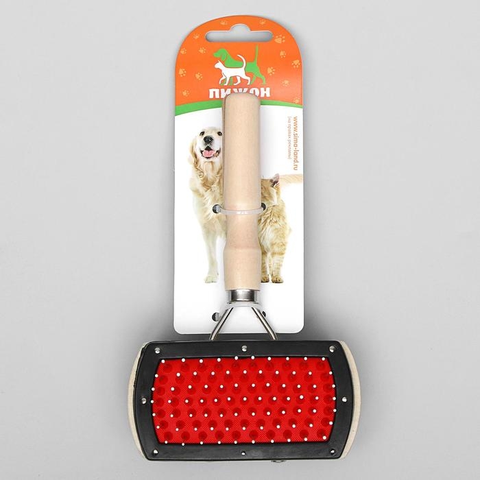 Двусторонняя щётка-расческа с деревянной ручкой, 10 Х 17 см Двусторонняя щётка-расческа с деревянной ручкой, 10 Х 17 см