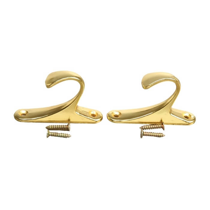 Крючок для штор KS101 CAPPIO, однорожковый, цвет золото, 2 шт