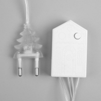 Гирлянда &laquo;Нить&raquo; 4 м с насадками &laquo;Колокольчик&raquo;, IP20, прозрачная нить, 20 LED, свечение белое, 8 режимов, 220 В