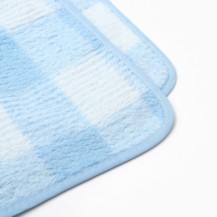 Полотенце банное Этель Полотенце банное Этель "Клетка", цв. синий, 70х140 см, 100% п/э, 240 г/м2