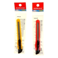 Нож канцелярский 9 мм, Erich Krause STANDARD, с системой фиксации лезвия push-lock и насадкой для безопасного отделения сегмента лезвия, МИКС Нож канцелярский 9 мм, Erich Krause STANDARD, с системой фиксации лезвия push-lock и насадкой для безопасного отделения сегмента лезвия, МИКС