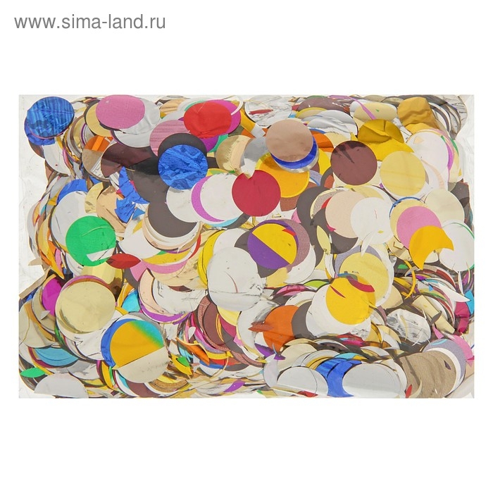 Конфетти &laquo;Круг&raquo;, 1,5 см, фольга, 100г, цвета МИКС