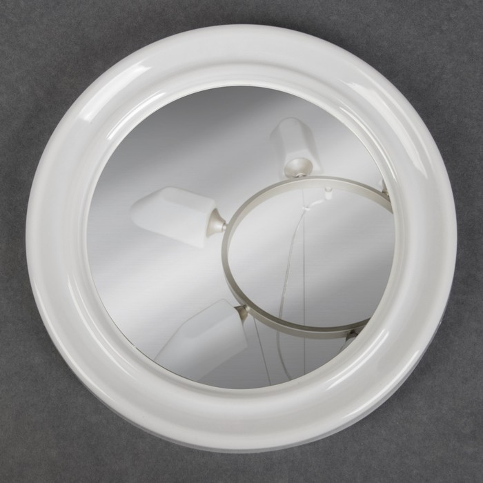 Зеркало настенное &laquo;Скромность&raquo;, d зеркальной поверхности 18,5 см, цвет белый