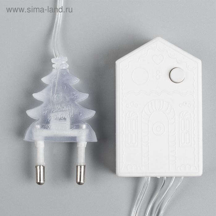 Гирлянда &laquo;Нить&raquo; 10 м с насадками &laquo;Игла&raquo;, IP20, прозрачная нить, 100 LED, свечение белое, 8 режимов, 220 В