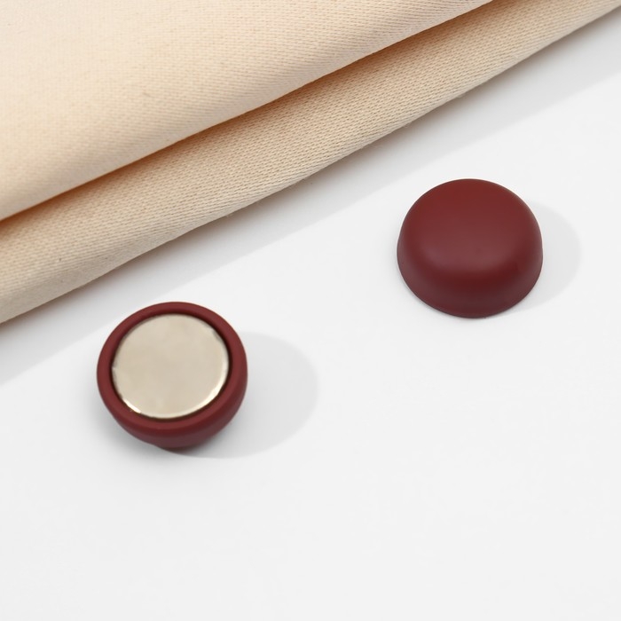 Магнит для платка &laquo;Минимал&raquo;, цвет матовый тёмно-красный в серебре