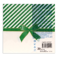 Новогодние салфетки бумажные Art Bouquet &laquo;Подарок зеленый&raquo;, 3 слоя, 33х33 см, 20 шт.