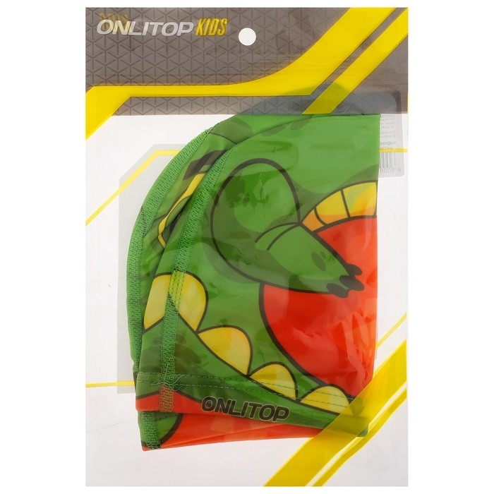 Шапочка для плавания детская ONLYTOP &laquo;Крокодильчик&raquo;, тканевая, обхват 46-52 см