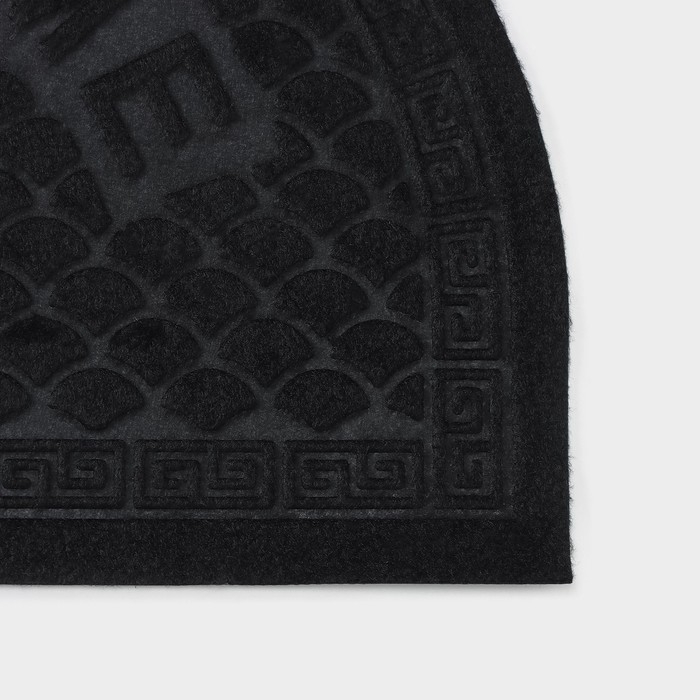 Коврик влаговпитывающий придверный полукруглый без окантовки Доляна &laquo;Спираль&raquo;, 38&times;58 см, цвет МИКС