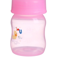 Бутылочка для кормления цветная, классическое горло, 60 мл., от 0 мес., рисунок МИКС для девочки Бутылочка для кормления цветная, классическое горло, 60 мл., от 0 мес., рисунок МИКС для девочки