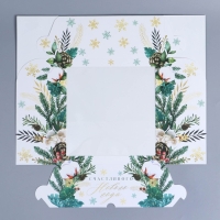 Коробка складная на 9 капкейков с окном &laquo;Счастливого Нового года&raquo;, 25 х 25 х 10 см, Новый год