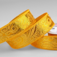 Лента декоративная &laquo;Жаккард&raquo;, 25 мм, 9 &plusmn; 0,5 м, цвет золотой