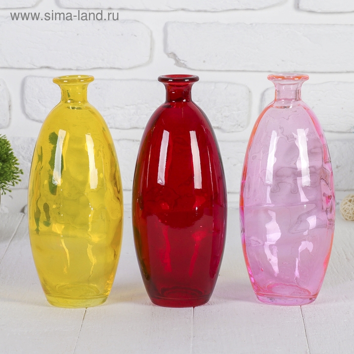 Ваза "Карнавал" микс прозрачная (d=1,6см) 9х21,5см