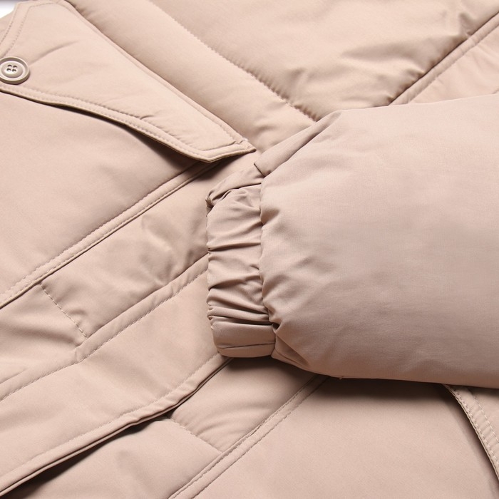 Куртка женская зимняя, цвет бежевый, размер 46